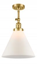 Innovations Lighting 201F-SG-G41-L - Cone - 1 Light - 12 inch - Satin Gold - Semi-Flush Mount