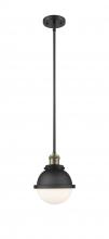 Innovations Lighting 201S-BAB-HFS-61-BK - Hampden - 1 Light - 7 inch - Black Antique Brass - Stem Hung - Mini Pendant