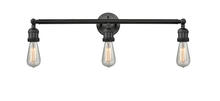 Innovations Lighting 205NH-BK - Bare Bulb 3 Light Bath Vanity Light