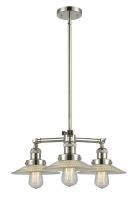 Innovations Lighting 207-PN-G2 - Halophane - 3 Light - 22 inch - Polished Nickel - Stem Hung - Chandelier