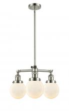 Innovations Lighting 207-PN-G201-6 - Beacon - 3 Light - 19 inch - Polished Nickel - Stem Hung - Chandelier