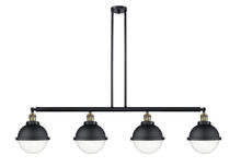 Innovations Lighting 214-BAB-HFS-84-BK-LED - Hampden - 4 Light - 54 inch - Black Antique Brass - Stem Hung - Island Light