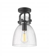 Innovations Lighting 410-1F-BK-G412-8SDY - Newton Bell - 1 Light - 8 inch - Matte Black - Flush Mount