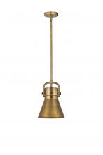 Innovations Lighting 410-1SS-BB-M411-8BB - Newton Cone - 1 Light - 8 inch - Brushed Brass - Mini Pendant