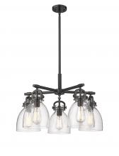 Innovations Lighting 410-5CR-BK-G412-7SDY - Newton Bell - 5 Light - 26 inch - Matte Black - Chandelier