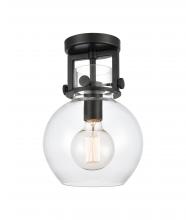 Innovations Lighting 411-1F-BK-G410-8CL - Newton Sphere - 1 Light - 8 inch - Matte Black - Flush Mount