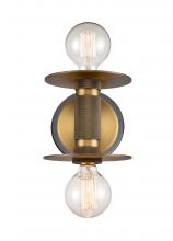 Innovations Lighting 433-2W-BBB - Aurora - 2 Light - 6 inch - Black Brushed Brass - Sconce