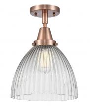 Innovations Lighting 447-1C-AC-G222 - Seneca Falls - 1 Light - 10 inch - Antique Copper - Flush Mount