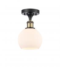 Innovations Lighting 516-1C-BAB-G121-6 - Athens - 1 Light - 6 inch - Black Antique Brass - Semi-Flush Mount