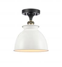 Innovations Lighting 516-1C-BAB-M14-W - Adirondack - 1 Light - 8 inch - Black Antique Brass - Semi-Flush Mount