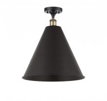 Innovations Lighting 516-1C-BAB-MBC-16-BK - Berkshire - 1 Light - 16 inch - Black Antique Brass - Semi-Flush Mount