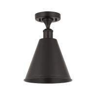 Innovations Lighting 516-1C-BK-MBC-8-BK - Berkshire - 1 Light - 8 inch - Matte Black - Semi-Flush Mount