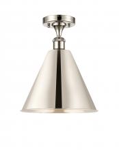 Innovations Lighting 516-1C-PN-MBC-12-PN - Berkshire - 1 Light - 12 inch - Polished Nickel - Semi-Flush Mount