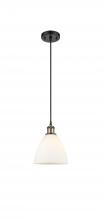 Innovations Lighting 516-1P-BAB-GBD-751 - Bristol - 1 Light - 8 inch - Black Antique Brass - Cord hung - Mini Pendant