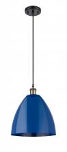 Innovations Lighting 516-1P-BAB-MBD-12-BL - Plymouth - 1 Light - 12 inch - Black Antique Brass - Cord hung - Mini Pendant