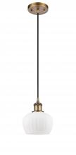 Innovations Lighting 516-1P-BB-G91 - Fenton - 1 Light - 7 inch - Brushed Brass - Cord hung - Mini Pendant