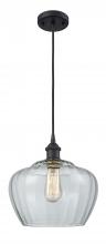 Innovations Lighting 516-1P-BK-G92-L - Fenton - 1 Light - 11 inch - Matte Black - Cord hung - Mini Pendant