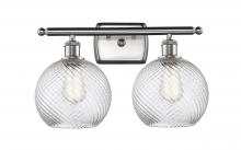 Innovations Lighting 516-2W-SN-G1214-8 - Twisted Swirl 2 Light Bath Vanity Light part of the Ballston Collection