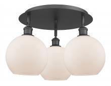 Innovations Lighting 516-3C-BK-G121-8 - Athens - 3 Light - 20 inch - Matte Black - Flush Mount