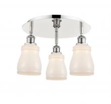 Innovations Lighting 516-3C-PN-G391 - Ellery - 3 Light - 17 inch - Polished Nickel - Flush Mount