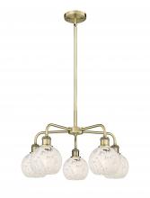 Innovations Lighting 516-5CR-AB-G1216-6WM - White Mouchette - 5 Light - 24 inch - Antique Brass - Chandelier