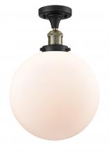 Innovations Lighting 517-1CH-BAB-G201-12 - Beacon - 1 Light - 12 inch - Black Antique Brass - Semi-Flush Mount