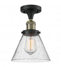 Innovations Lighting 517-1CH-BAB-G44 - Cone - 1 Light - 8 inch - Black Antique Brass - Semi-Flush Mount