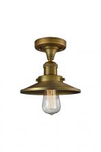 Innovations Lighting 517-1CH-BB-M4 - Railroad - 1 Light - 7 inch - Brushed Brass - Semi-Flush Mount