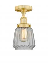 Innovations Lighting 616-1F-SG-G142 - Chatham - 1 Light - 7 inch - Satin Gold - Semi-Flush Mount