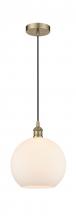 Innovations Lighting 616-1P-AB-G121-10 - Athens - 1 Light - 10 inch - Antique Brass - Cord hung - Mini Pendant