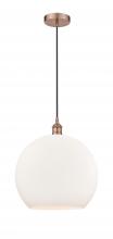 Innovations Lighting 616-1P-AC-G121-14 - Athens - 1 Light - 14 inch - Antique Copper - Cord hung - Pendant