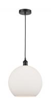 Innovations Lighting 616-1P-BK-G121-12 - Athens - 1 Light - 12 inch - Matte Black - Cord hung - Mini Pendant