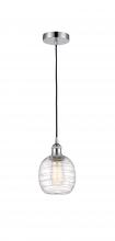 Innovations Lighting 616-1P-PC-G1013 - Belfast - 1 Light - 6 inch - Polished Chrome - Cord hung - Mini Pendant