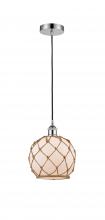 Innovations Lighting 616-1P-PC-G121-8RB - Farmhouse Rope - 1 Light - 8 inch - Polished Chrome - Cord hung - Mini Pendant