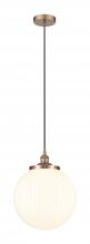 Innovations Lighting 616-1PH-AC-G201-14 - Beacon - 1 Light - 14 inch - Antique Copper - Mini Pendant