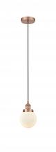 Innovations Lighting 616-1PH-AC-G201-6 - Beacon - 1 Light - 6 inch - Antique Copper - Cord hung - Mini Pendant