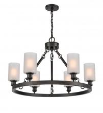 Innovations Lighting 830-BK-G801 - Clymer - 6 Light - 30 inch - Matte Black - Chain Hung - Chandelier