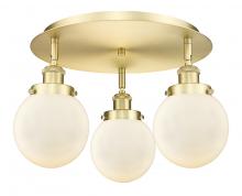 Innovations Lighting 916-3C-SG-G201-6 - Beacon - 3 Light - 18 inch - Satin Gold - Flush Mount