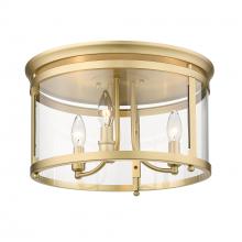 Golden 1157-FM BCB - Payton BCB 3 Light Flush Mount in Brushed Champagne Bronze