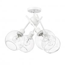 Golden 1945-SF WHT-GLOBE-CLR - Axel WHT Semi-Flush in Matte White with Clear Glass Shade