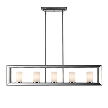 Golden 2074-LP CH-OP - Smyth 5 Light Linear Pendant (Chrome & Opal Glass)