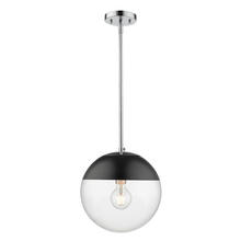 Golden 3219-L CH-BLK - 1 Light Pendant with Rod