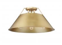 Golden 3306-3FM BCB-BCB - Orwell 3-Light Flush Mount in Brushed Champagne Bronze