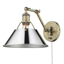 Golden 3306-A1W AB-CH - Orwell Articulating Wall Sconce in Aged Brass with Chrome