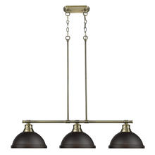 Golden 3602-3LP AB-RBZ - 3 Light Linear Pendant