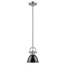 Golden 3604-M1L PW-BK - Duncan Mini Pendant with Rod