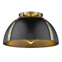 Golden 6928-FM18 AB-BLK - Aldrich AB Flush Mount - 18" in Aged Brass