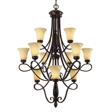 Golden 8106-363 CDB - Torbellino 3 Tier - 12 Light Chandelier