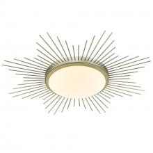 Golden 9126-FM24 WG-OP - Kieran WG 24" Flush Mount in White Gold with Opal Glass