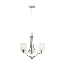 Generation Lighting 3137303-962 - Elmwood Park traditional 3-light indoor dimmable ceiling chandelier pendant light in brushed nickel